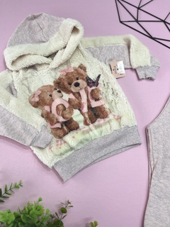 CONJUNTO MOLETOM - COM CAPUZ DE URSINHOS LOVE COM PELINHOS na internet