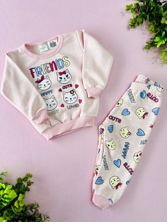 CONJUNTO MOLETOM PELUCIADO - GATINHOS CORES DIVERSAS - Store Baby