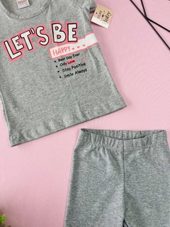 CONJUNTO CAMISA E SHORT CINZA - LET'S BE CINZA E ROSA NEON - Store Baby