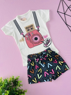 CONJUNTO CAMISA E SHORT CORAÇÕES - CÂMERA FOTOGRÁFICA LOL - comprar online