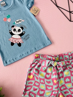 CONJUNTO CAMISA E SHORT ESTAMPADO CORAÇÕES - PANDA na internet