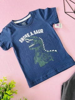 CONJUNTO CAMISA AZUL DE DINOSSAURO E SHORT CINZA XUMBO - Store Baby