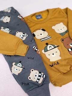 CONJUNTO MOLETOM PELUCIADO - MOSTARDA URSINHOS - Store Baby