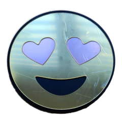 Espejo Acrilico Dorado Emoji Ojos Corazón