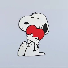 Cuadro Snoopy madera corazón grande en internet