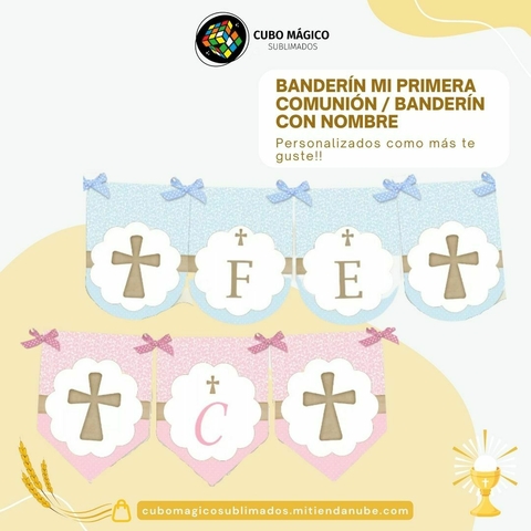 BANDERIN CON NOMBRE - COMUNIÓN