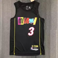 Regata NBA Miami Heat City - Dwane Wade 75 anos - Preto