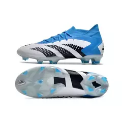 Chuteira De Campo Predator - Branco/Azul Com Cadarço