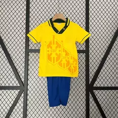 Conjunto Infantil Brasil 93/94 Home Retrô - Amarelo