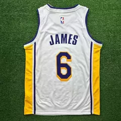 Imagem do NBA Los Angeles Lakers LeBron James #6 - Jogador Silk - Branco/ Gola V