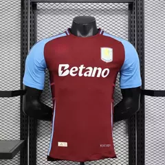 Camisa Aston Villa Home I 24/25 - Jogador Masculina - Vermelha/Azul
