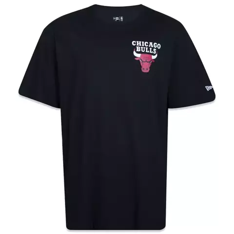 Camiseta Regular NBA Chicago Bulls Core Manga Curta Preta