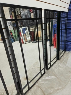 Espejo Ventana 120x60 Hierro Vidrio Repartido Rectangular - tienda online