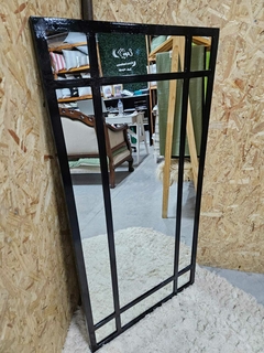 Espejo Ventana 120x60 Hierro Vidrio Repartido Rectangular - expoalmohadones