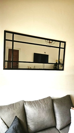 Espejo Ventana 120x60 Hierro Vidrio Repartido Rectangular en internet
