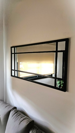 Imagen de Espejo Ventana 120x60 Hierro Vidrio Repartido Rectangular