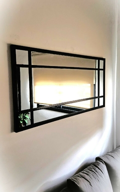 Espejo Ventana 120x60 Hierro Vidrio Repartido Rectangular - comprar online