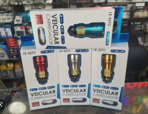 Carregador Veícular 17w DC5V = 3.4A IT-BLUE -LE 527C