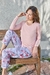 Pijama dama manga larga flores grandes (3642) - comprar online