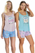 Pijama de dama musculosa y short (3123)