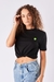 Camiseta Preta Slim Logo Verde Feminina