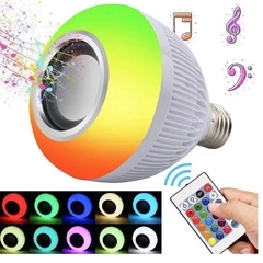 Lampada Bluetooth Led Caixa De Som Com Controle Remoto 12W Rgb Luz Colorida Balada