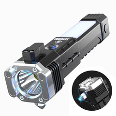 Lanterna LED Recarregável Tática | Potente Iluminação | Martelo de Segurança Integrado | Camping, Emergência - comprar online