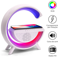 Caixa de Som G-Speaker Luminária Bluetooth Inteligente Carregador Sem Fio Led Luz Rgb Caxinha - comprar online