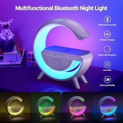 Caixa de Som G-Speaker Luminária Bluetooth Inteligente Carregador Sem Fio Led Luz Rgb Caxinha - Digital Store 7