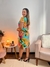 Vestido em liganete estampada com bolso - comprar online