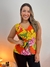 Blusa em liganete regata gola V