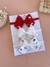 kit Laço Maitê | Bordado| Personalizado | 3 unidades | Linho Vermelho e Linho Branco