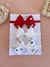 kit Laço Maitê | Bordado| Personalizado | 3 unidades | Linho Vermelho e Linho Branco - vivaflorir