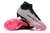 Chuteira Campo Elite Nike Air Zoom Mercurial Superfly Cinza e Rosa Cano Alto