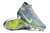 Chuteira Campo Elite Air Zoom Mercurial Vapor Branco e azul Cano Alto