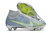 Chuteira Campo Elite Air Zoom Mercurial Vapor Branco e azul Cano Alto - comprar online