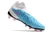 Chuteira Campo Elite Nike Phantom GX Branco e Azul Cano Alto - CAMISA DE FUTEBOL | TX STORE