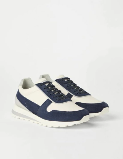 Brunello Cucinelli Washed suede and calfskin runners - comprar online