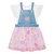 Imagem do Salopete Infantil Feminina - Salopete Jeans Flores - KUKIÊ
