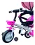 Triciclo Infantil Direccional Capota Plegable 7085 Dencar Blanco Rosa