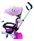 Triciclo Infantil Direccional Capota Plegable 7085 Dencar Blanco Rosa - tienda online