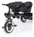 Triciclo Doble Con Luz Y Sonido Giro 360° Capota 046 Love Negro - PLAY MARKET