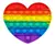 Pop It Antiestres Silicona Arcoiris Set X3 Formas Souvenir Corazon - comprar online