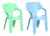 Silla Plástica Infantil Set X2 Unidades Con Respaldo Love Celeste y Verde - comprar online