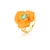 Anel Flor Esmaltado Alaranjado e Zircônia Oval Banhado a Ouro 18k - comprar online