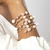 Bracelete com Pérolas em Quatro Tons Banhado a Ouro Rosê 18k - comprar online