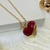 Colar Coração Vermelho em Banho de Ouro 18k na internet