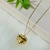 Colar com Pingente de Coração Coloridas Banhada a Ouro 18k