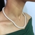 Colar Bianca com Pérolas Shell Branca em Corrente Veneziana Banhado a Ouro 18k