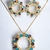 Conjunto Mumbai Colar + Brincos Mandala Pedras Zircônias Coloridas Banhado em Ouro 18k - comprar online